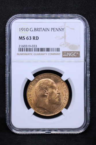 1910 britain penny ngc ms - 1910,