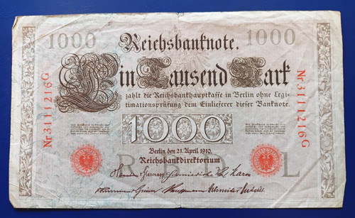 Reichsbanknote geldschein - reichsbanknote,