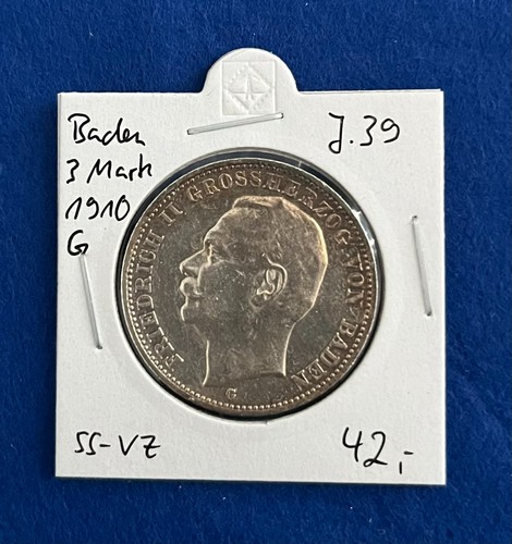 Baden mark 1910 silber - 3,