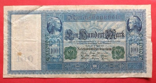 Reichsbanknote 100 mark von - reichsbanknote,